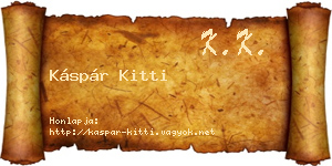 Káspár Kitti névjegykártya