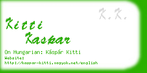 kitti kaspar business card